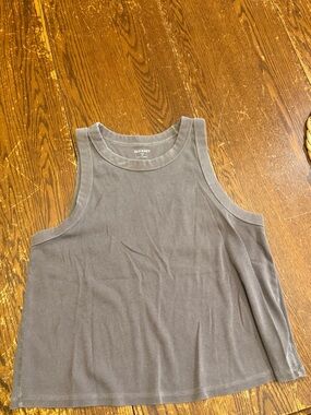 Old Navy Ribbed Crew Tank Top in Brownish Gray